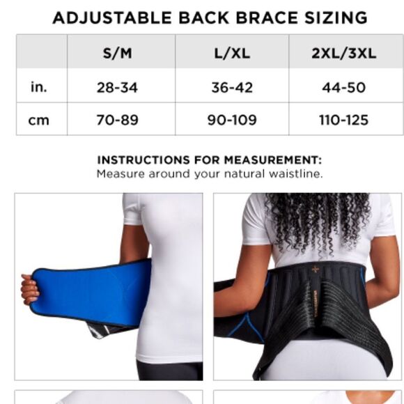 NWT TOMMIE COPPER Women’s Adjustable Support Back Brace Black - Size L/XL - Picture 6 of 7